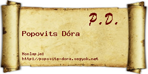 Popovits Dóra névjegykártya