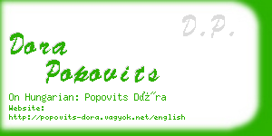 dora popovits business card